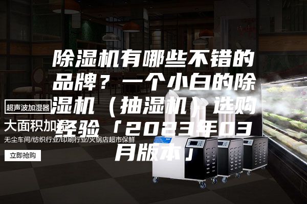 除濕機有哪些不錯的品牌？一個小白的除濕機（抽濕機）選購經驗「2023年03月版本」